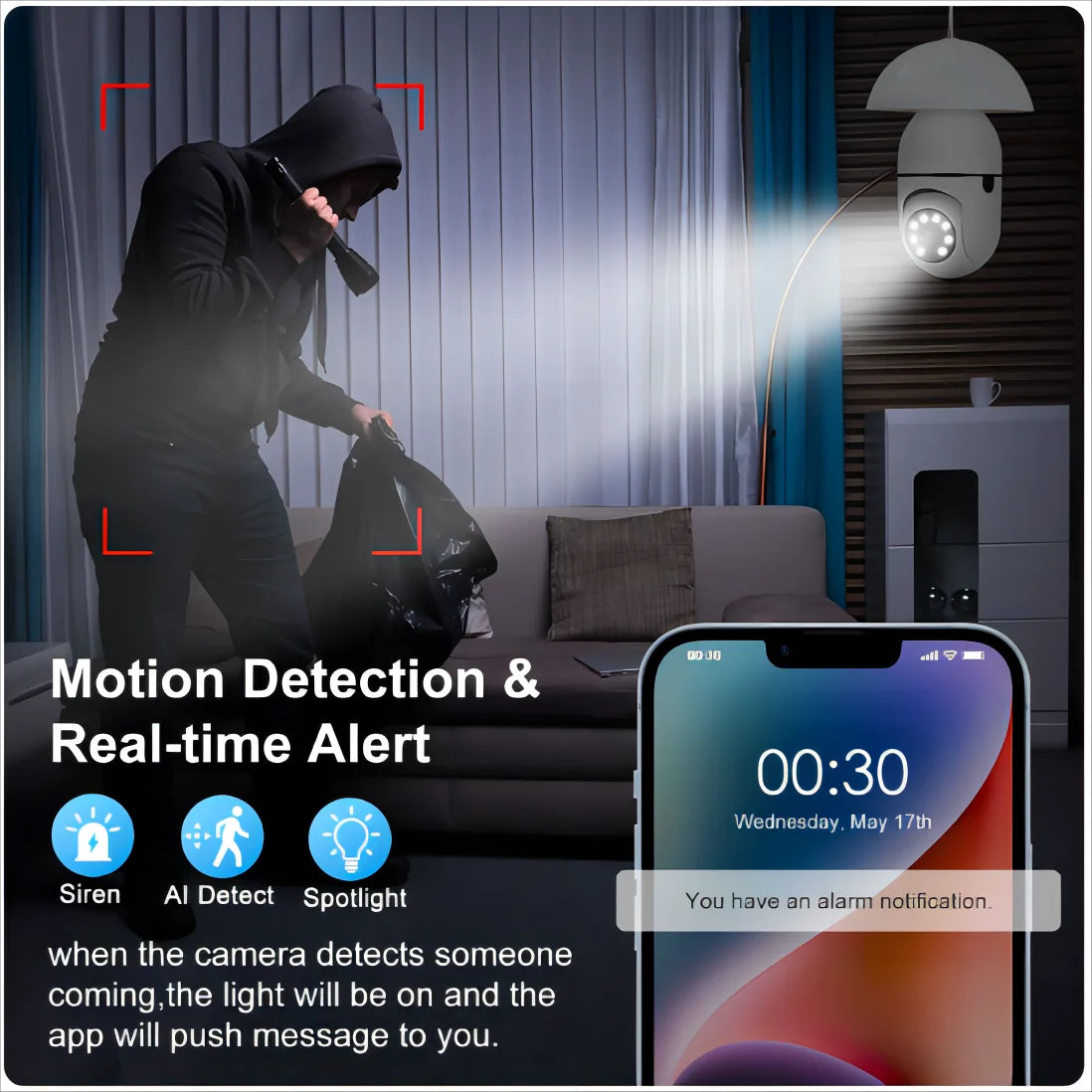 Night Vision Wireless Bulb Camera