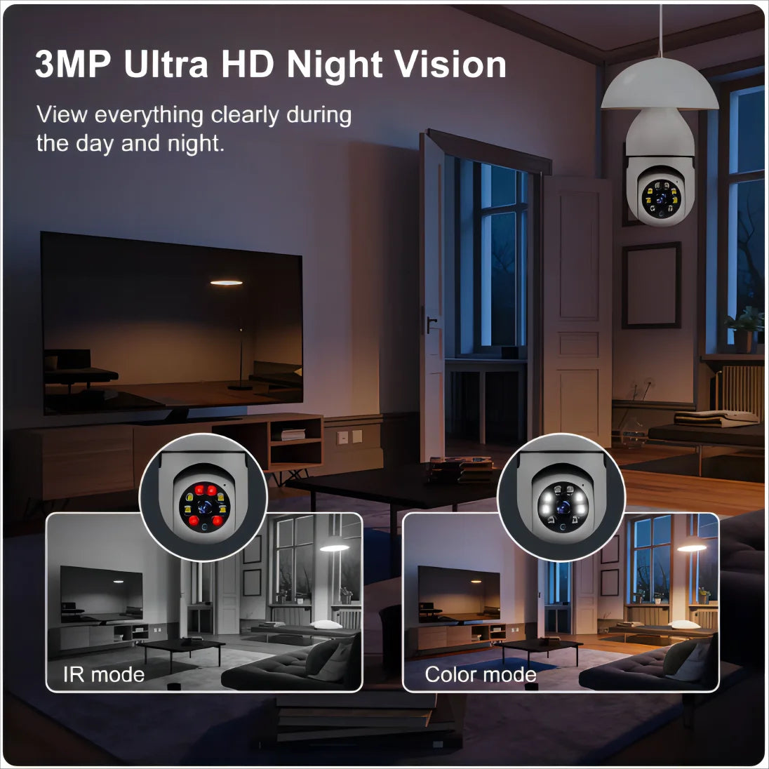 Night Vision Wireless Bulb Camera