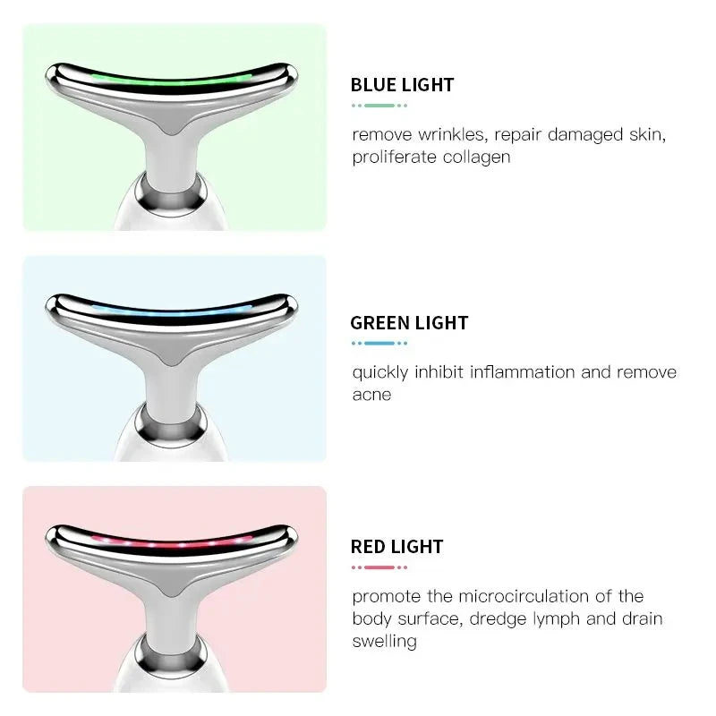LED Neck Face Beauty Device Facial Massager