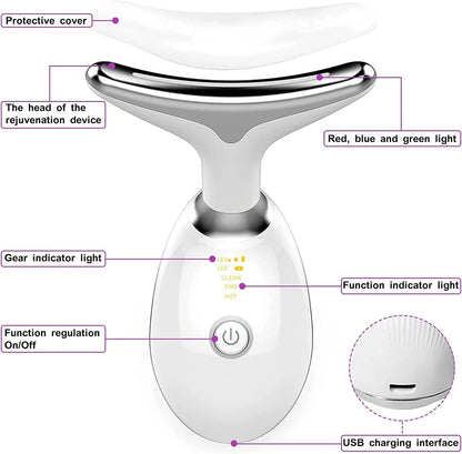 LED Neck Face Beauty Device Facial Massager